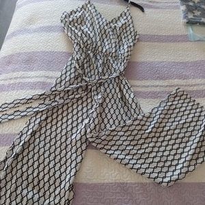 J for Justify Women’s Black White Romper Jumpsuit Plus Size 1X, Spaghetti Strap